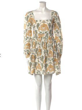 Agua by Agua Bendita Curuba Floral-Print Linen Mini Dress (Size: Small)